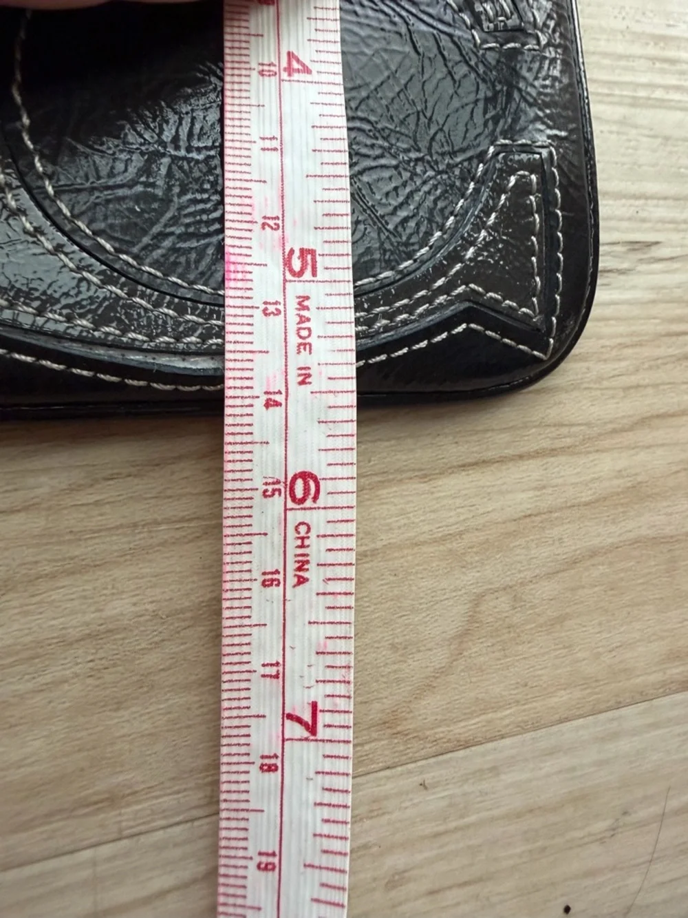 Coach Black Leather Wristlet with Cream and Gray Signature Patchwork - Picture 8 of 10